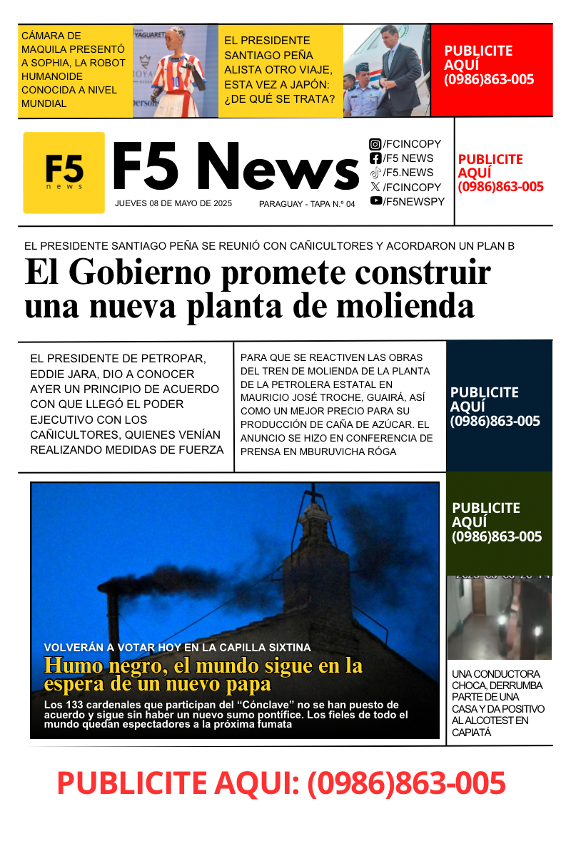 Titulares del lunes 5 de mayo en F5 News